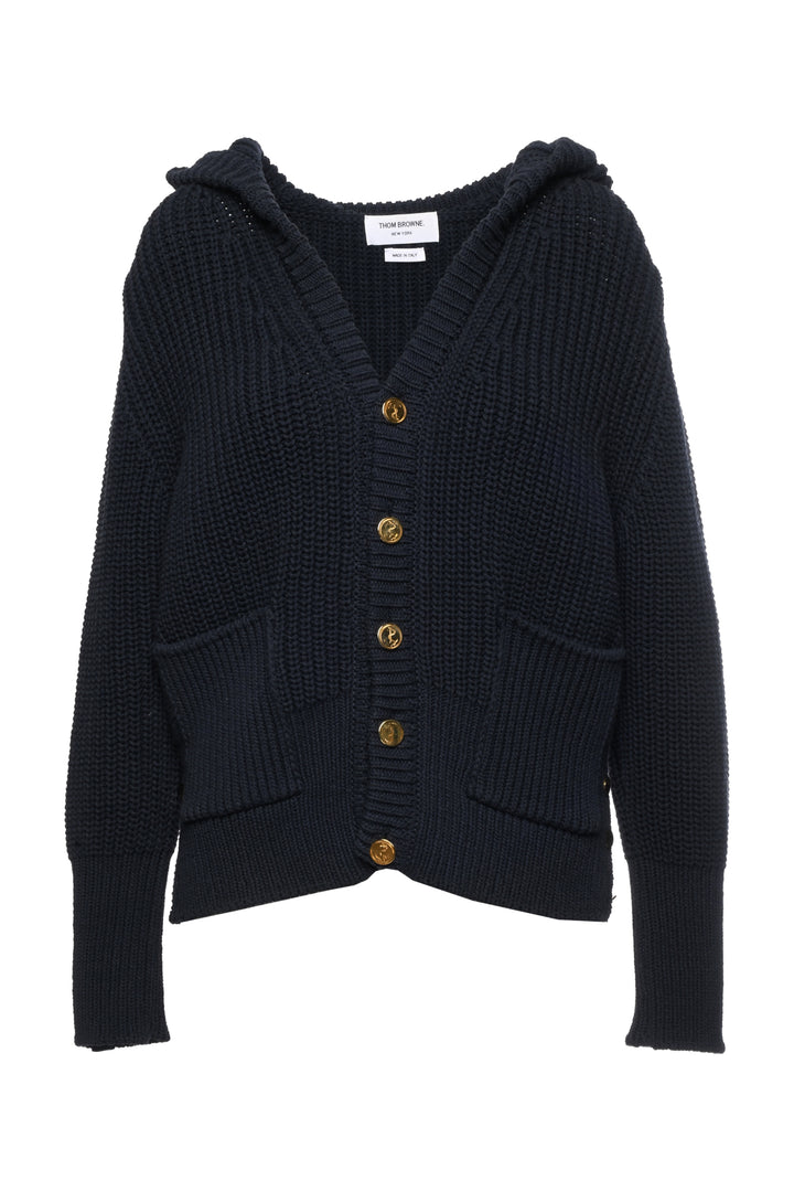Thom Browne Size 2 Knit Hooded Cardigan