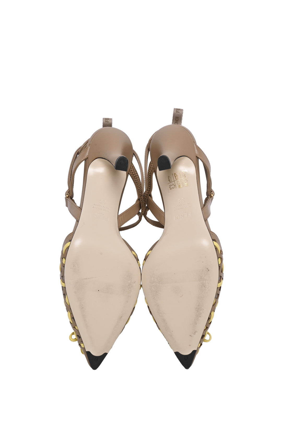 Fendi Size 36 Colibri Lite Leather Medium Heeled Slingback Pumps
