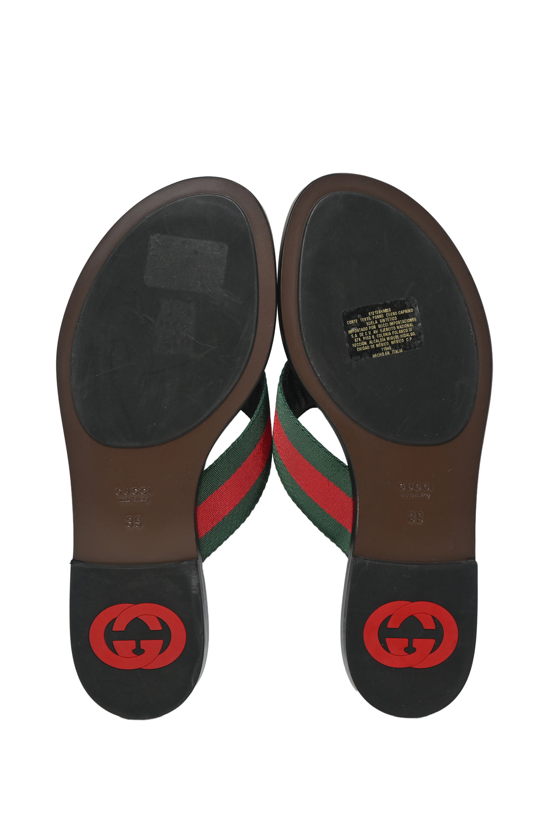 Gucci Size 39 Kika GG Web Thong Sandals