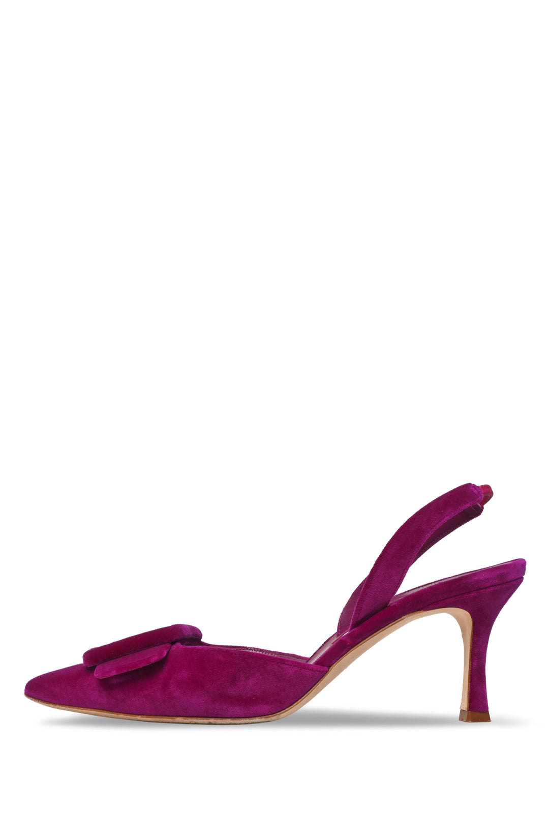 Manolo Blahnik Size 37.5 Maysli Velvet Slingback Pumps