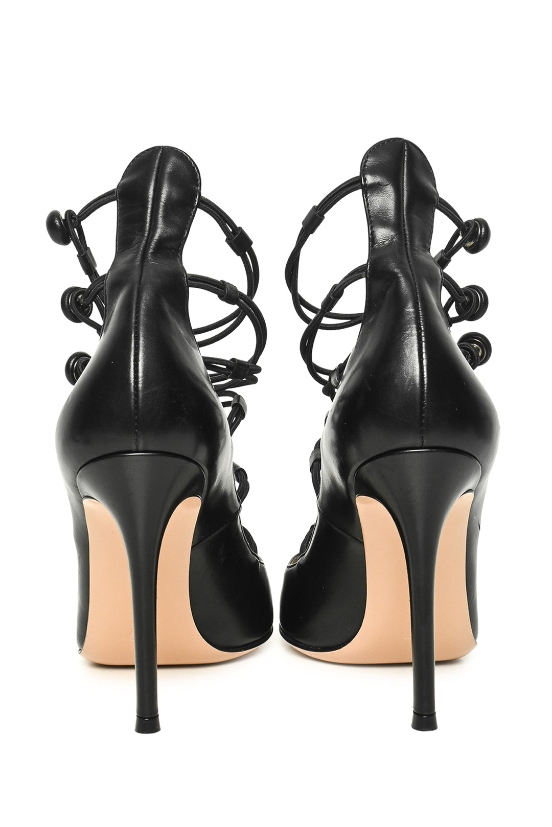 Gianvito Rossi Size 36 Strappy Elastic Button Closure Stiletto Pumps