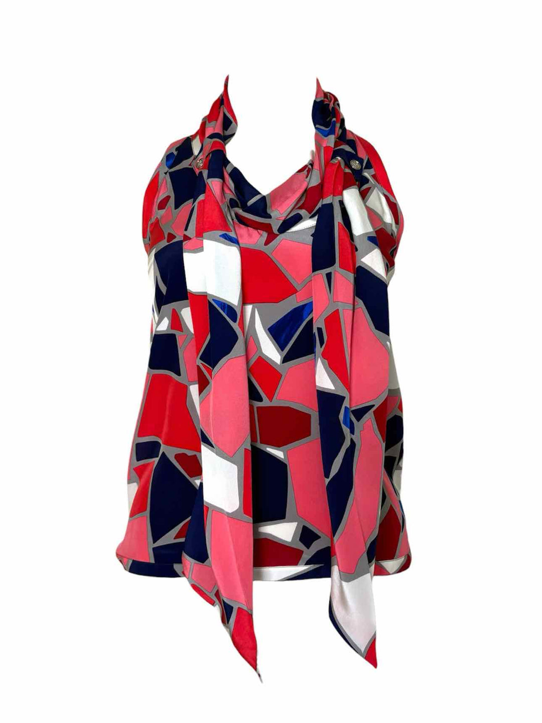 Gucci Size 38 Silk Geometric Pattern Silk Tank Top