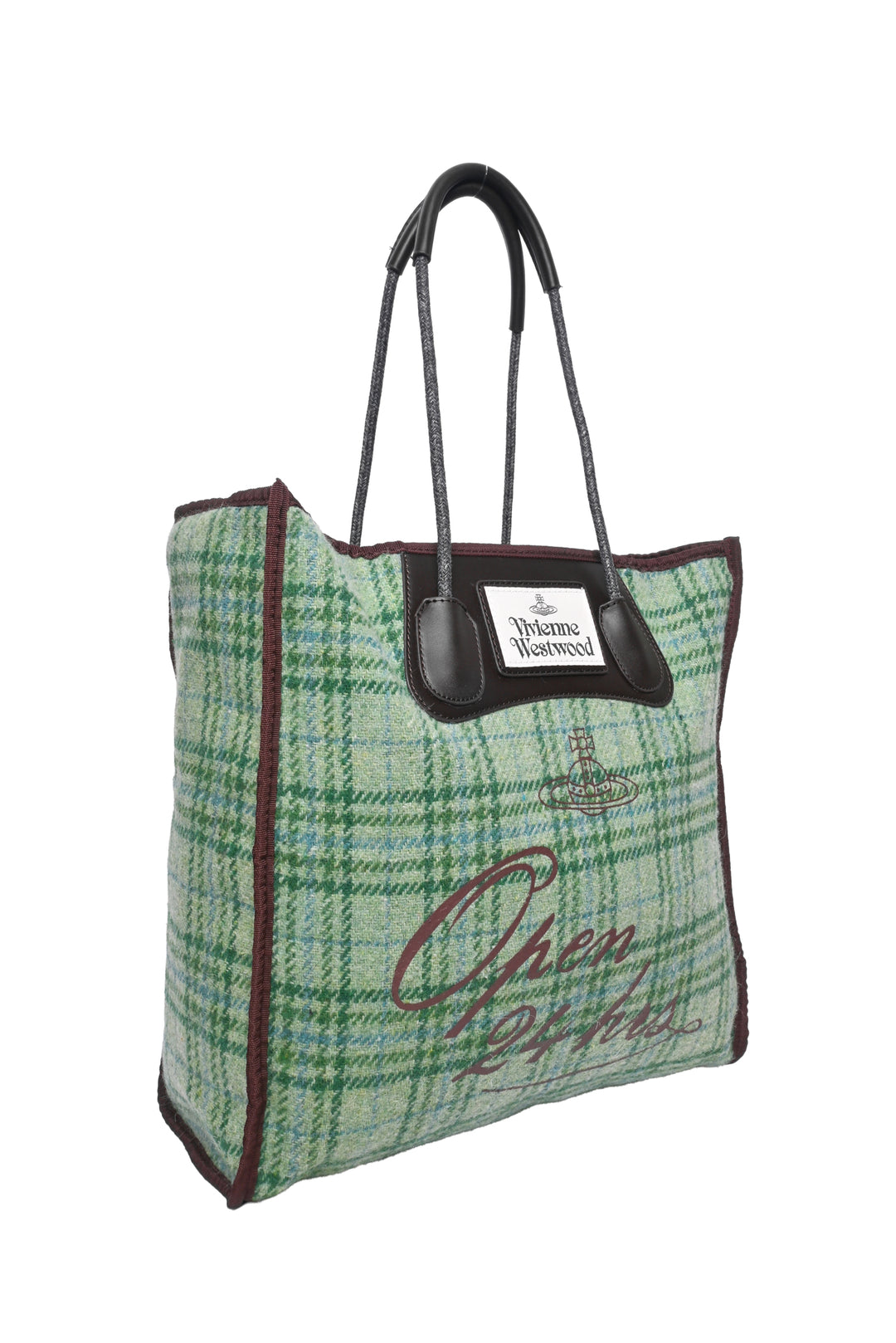 Vivienne Westwood Harris Tweed Plaid Elena Shopper Tote