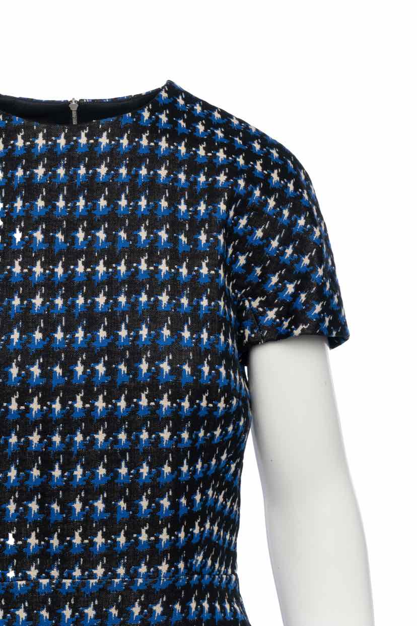 Victoria Beckham Size 10 Houndstooth Midi Dress