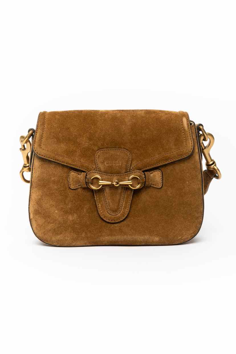 Gucci Medium Suede Lady Web Crossbody