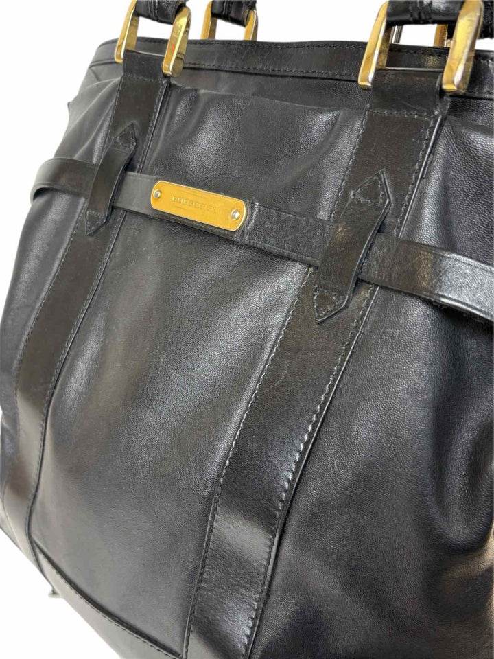 Burberry Black Leather Tote Purse