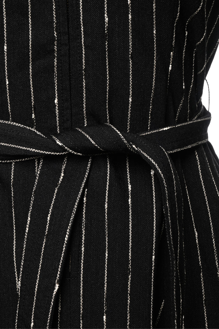 Ulla Johnson Size 8 Pinstripe Zip-Front Maxi Dress