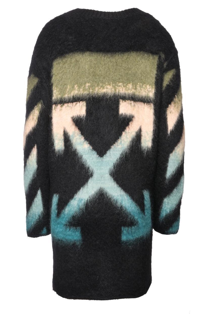 OFF-WHITE Size 40 Men's Diag Brushed Mohair-Blend Crewneck Sweater