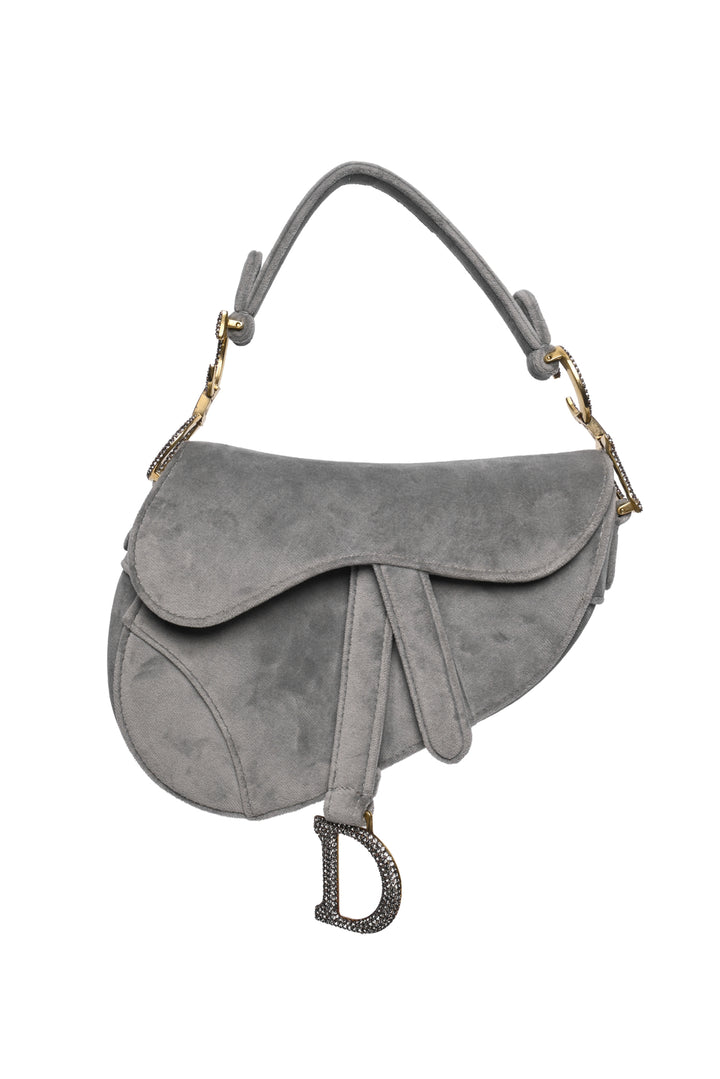 Dior 2019 Velvet Crystal Mini Saddle Bag