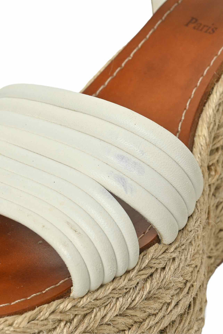 Christian Louboutin Size 39 Manola Leather Espadrille Wedges Sandals