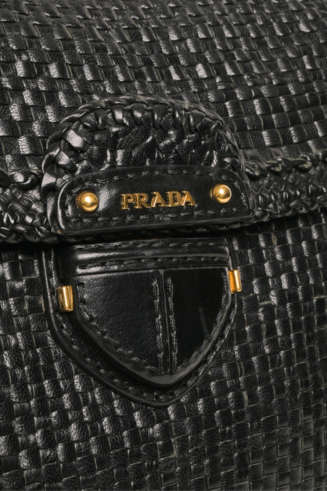 Prada Madras Woven Top Handle Bag