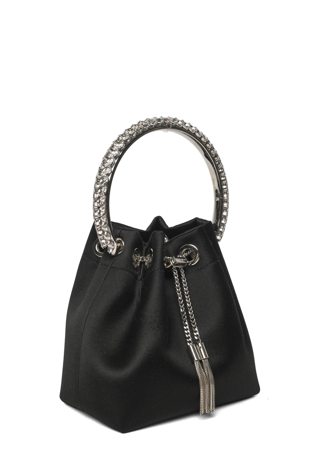 Jimmy Choo Bon Bon Satin Crystal Handle Bag