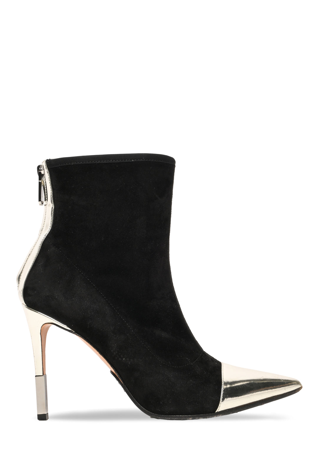Balmain Size 39 Blair Metallic Pointy Toe Booties
