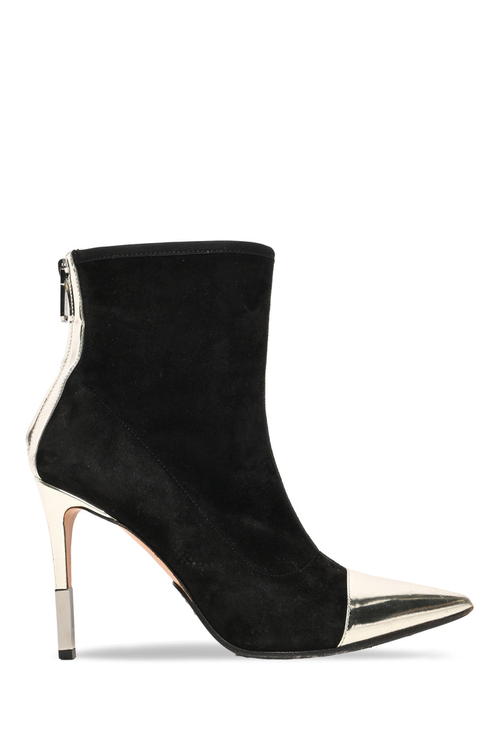 Balmain Size 39 Blair Metallic Pointy Toe Booties