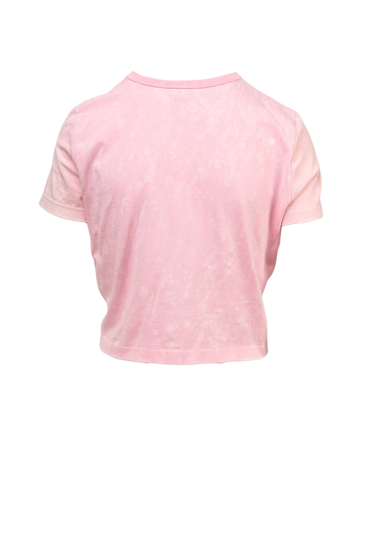 Chanel Size 2 Logo Embroidery Tie Cropped T-Shirt