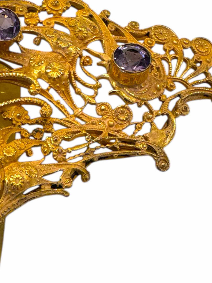 Vintage Gold Plated Hair Comb Misc