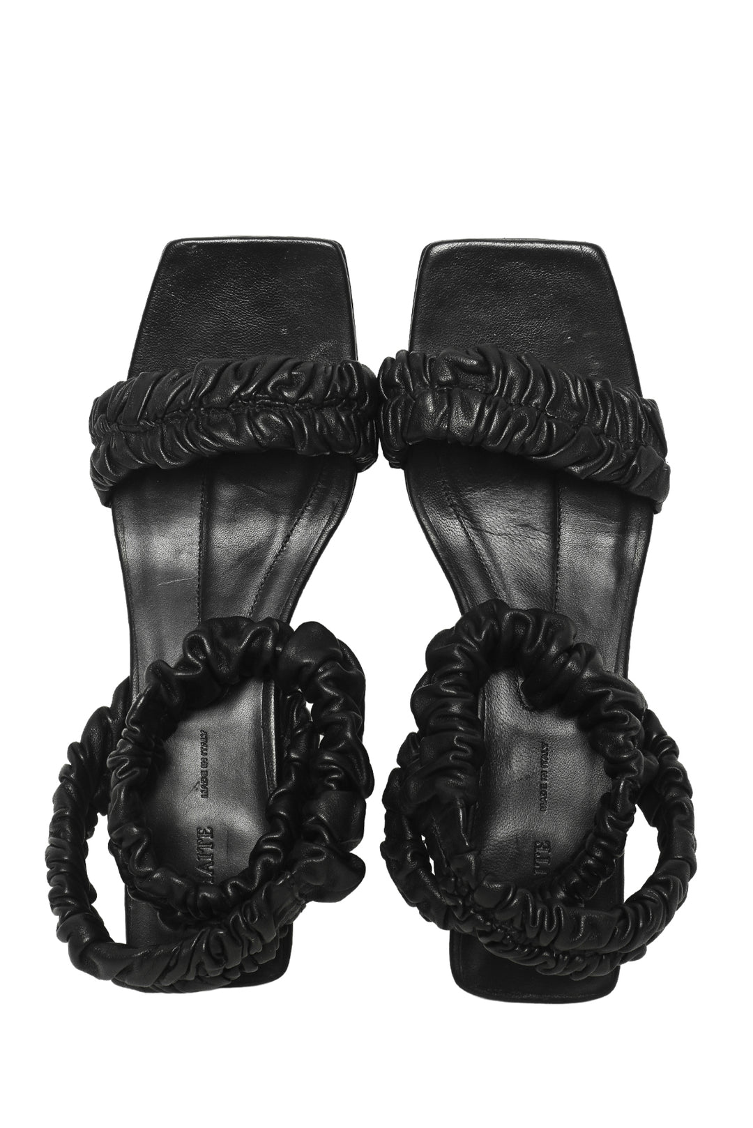 Khaite Size 39 Lexington Ruched Leather Kitten-Heel Sandals
