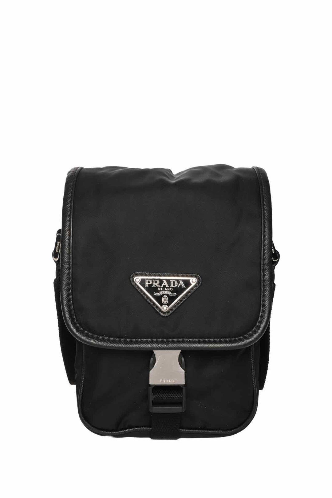 Prada Logo Plaque Buckle Crossbody