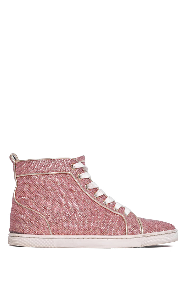 Christian Louboutin Size 36.5 Glitter High Top Sneaker