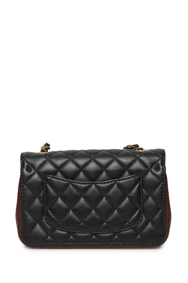 Chanel 2020 Bicolor Quilted Calfskin Small Strap Into Flap Bag
