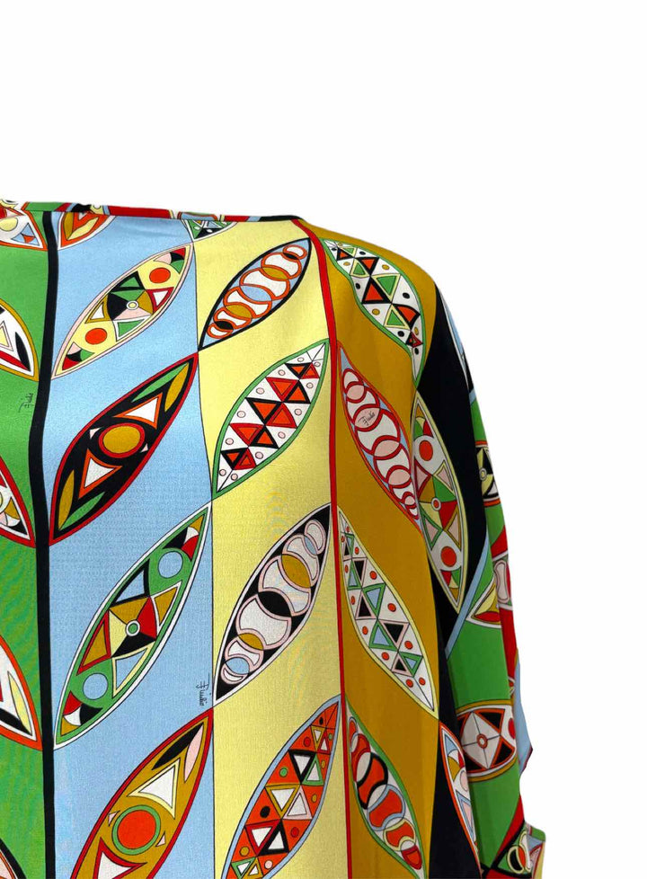 Emilio Pucci Size M Printed Silk Oversized Tops
