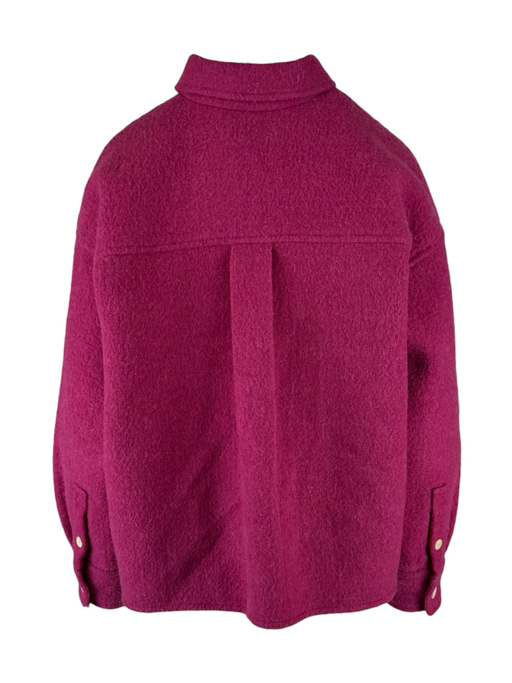 Isabel Marant Size 38 Hanao Crop Boiled Wool-Blend Shirt Jacket
