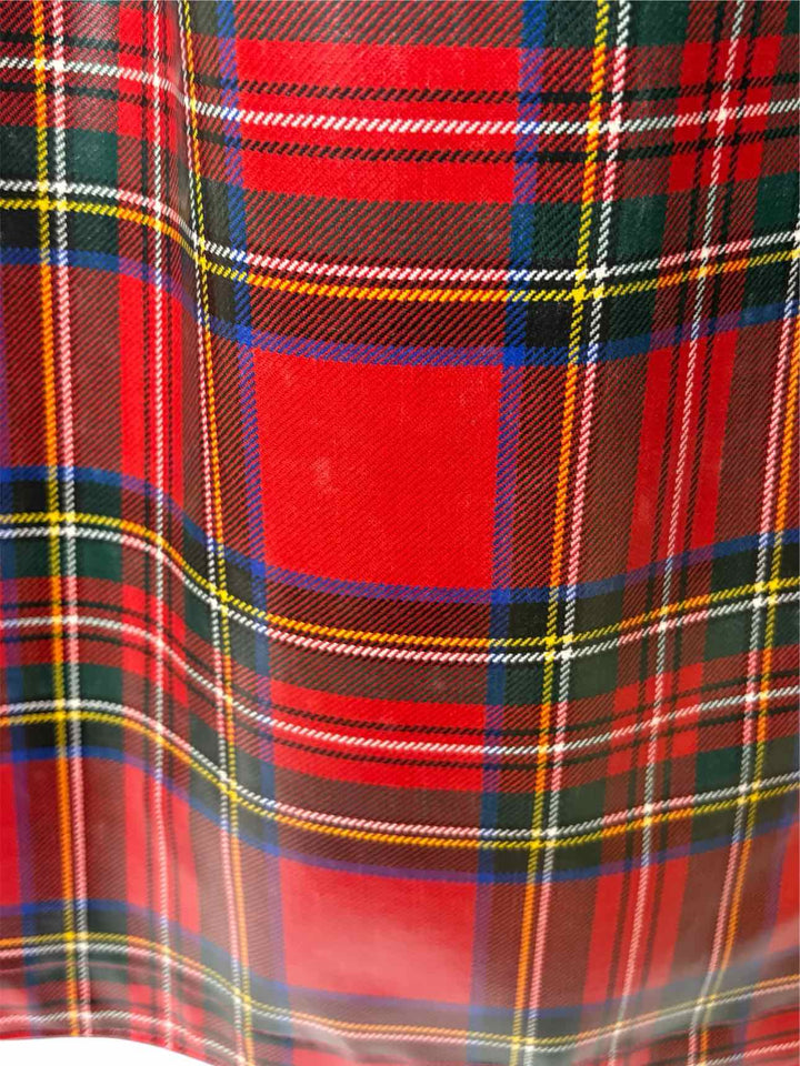 Burberry Size 2 Laminated Tartan Wool Trench Coat