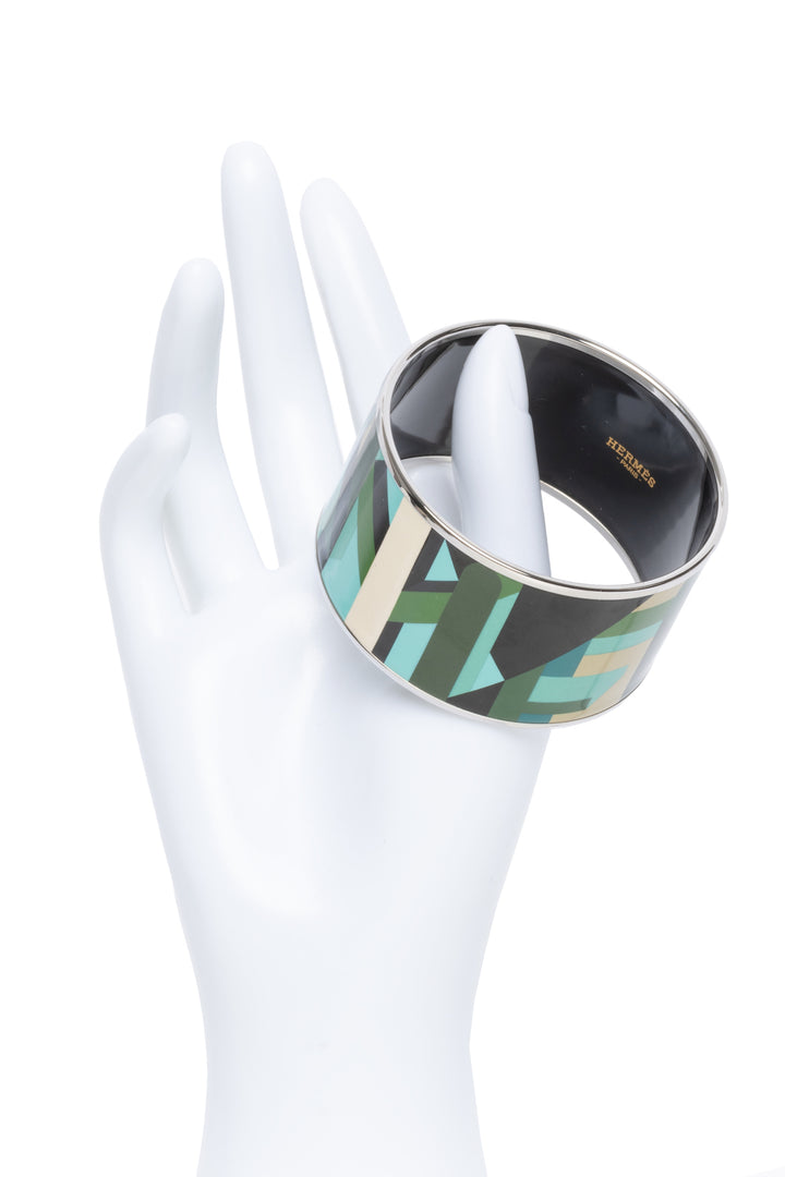 Hermes Extra Wide Enamel Bangle Bracelet