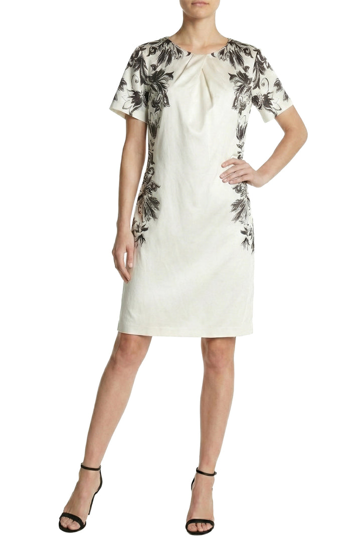 St. John Size 12 Floral Print Silk Dress