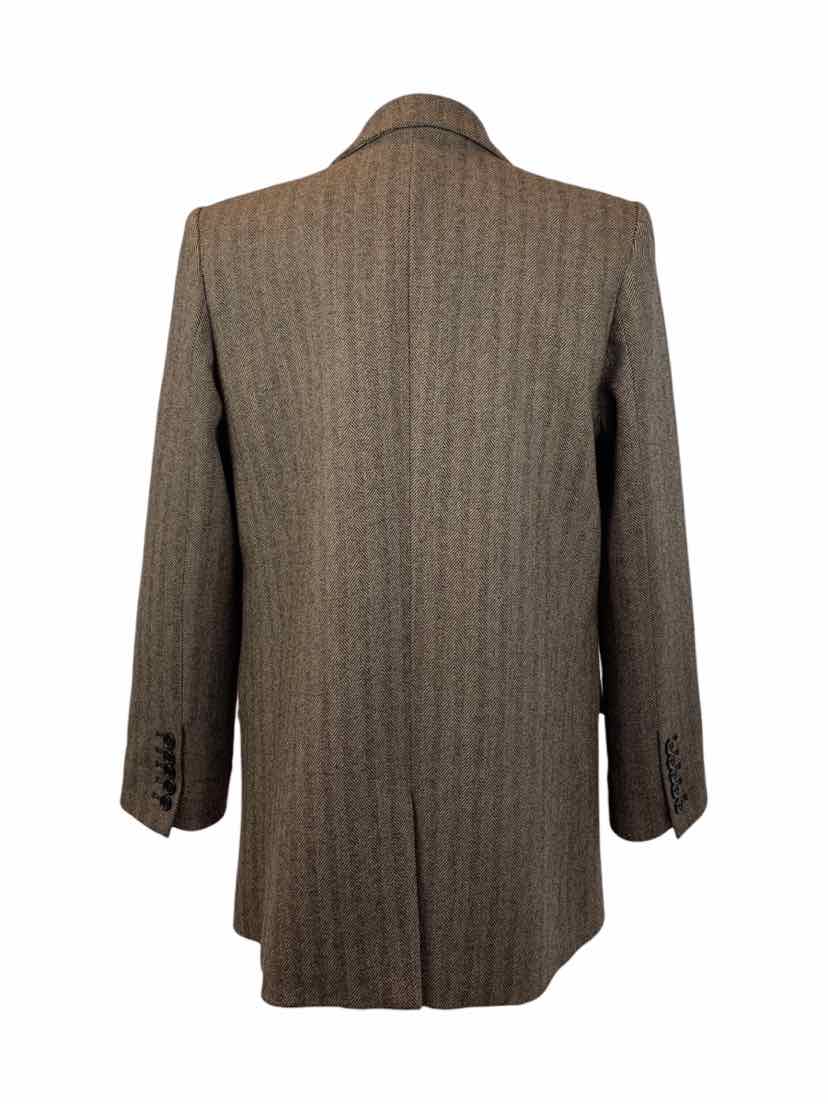 Nili Lotan Size 8 Herringbone Wool Blend Blazer