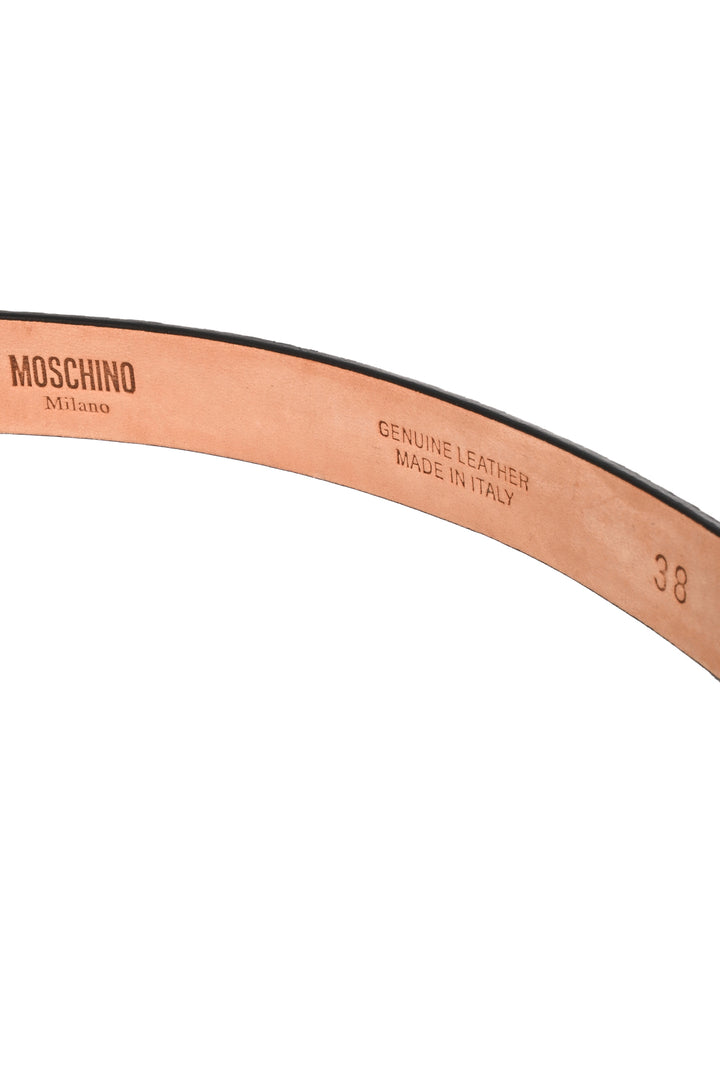 Moschino Size 38 Moschino Logo Belt