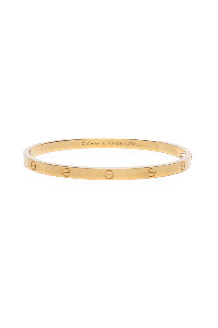 Cartier Small Model 18K Yellow Gold Love Bracelet