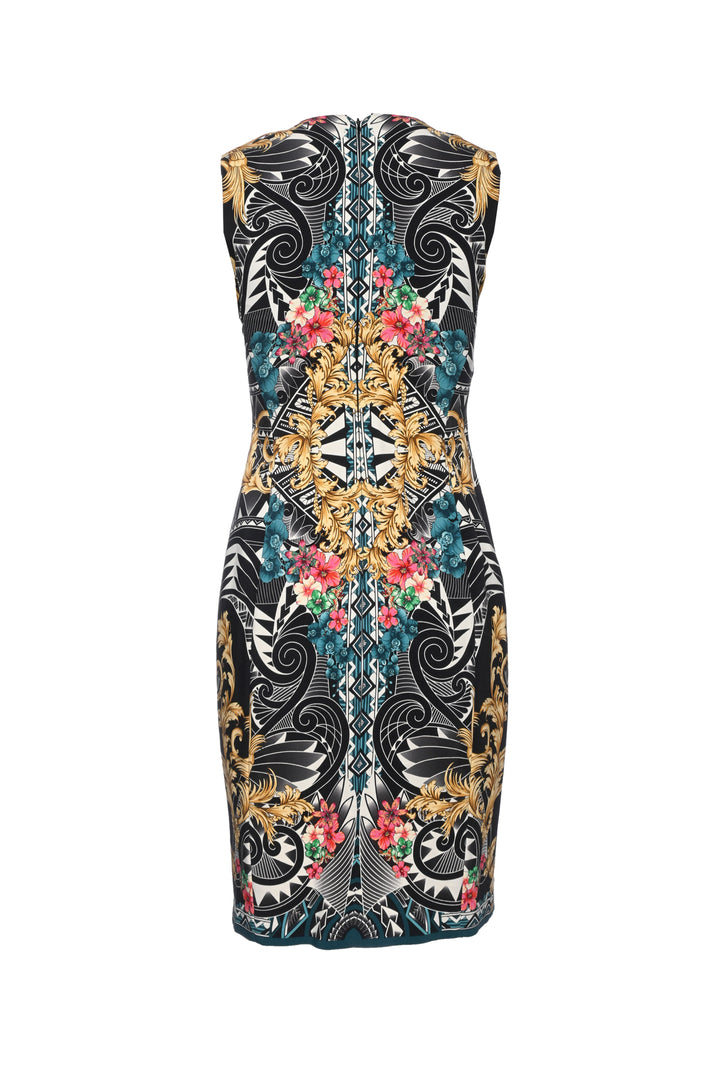Versace Collection Size 6 Printed Sleeveless Midi Dress