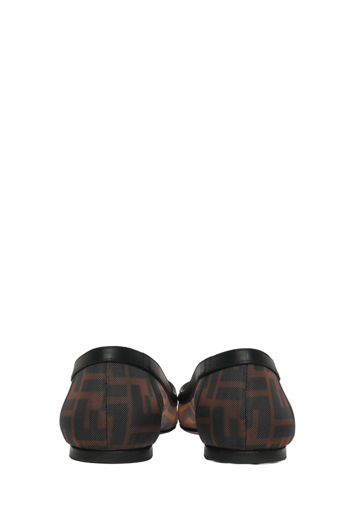 Fendi Size 38 Zucca Mesh Ballerina Flats