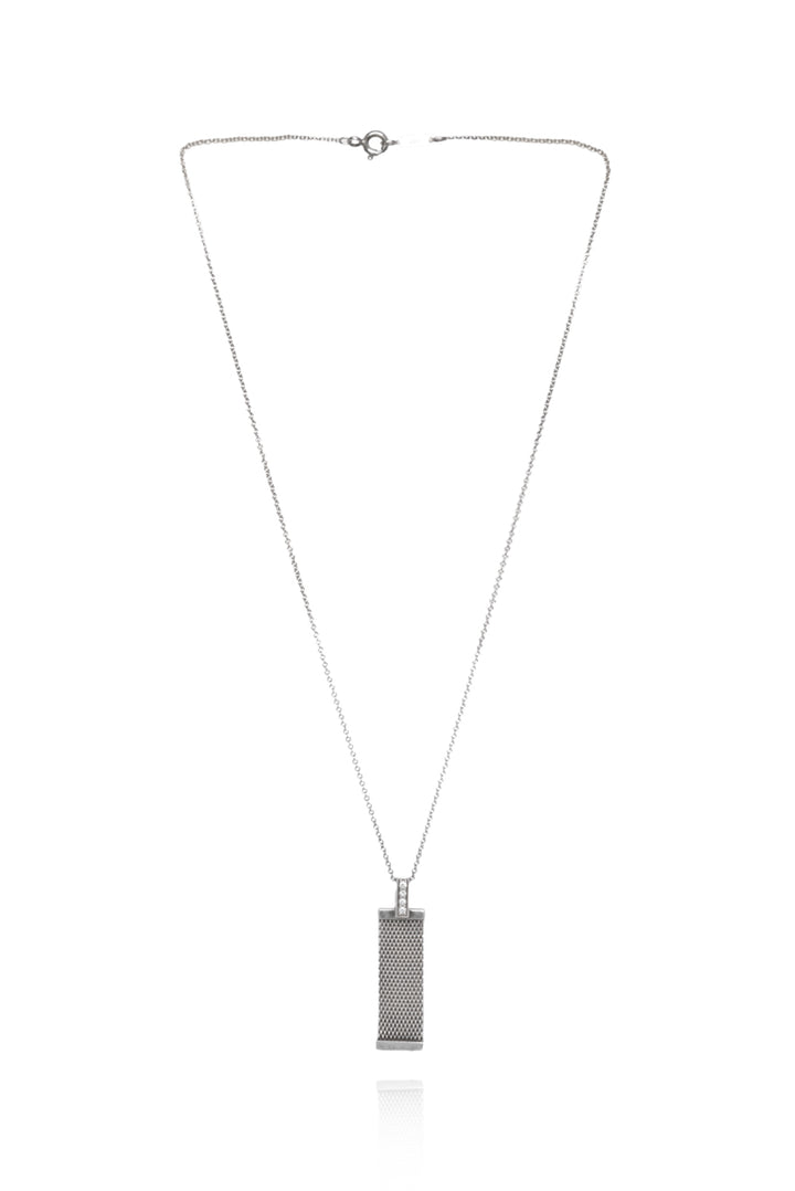Tiffany & Co Sterling Silver Somerset Mesh Pendant Necklace