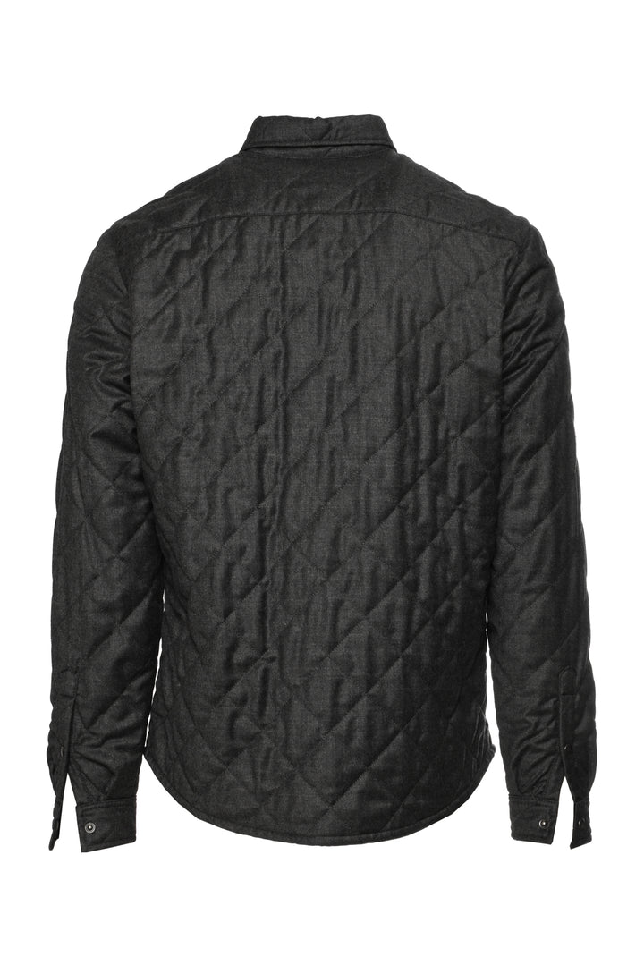 Prada Size L Men's 2015 Quilted Wool Shirt Jacket