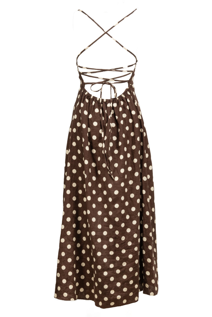 POSSE Size S Linen Polka Dot Dress