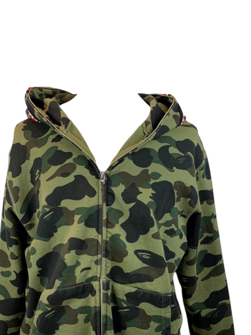 A Bathing Ape Size 3X Men's 1st Camo Shark Full Zip  Hoodie