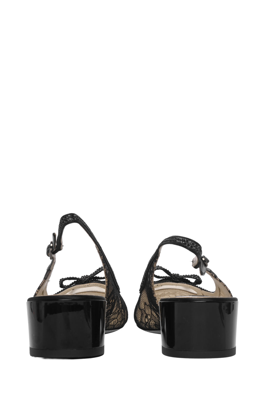 Rene Caovilla Size 38 Embellished Bow Lace Slingback Pumps