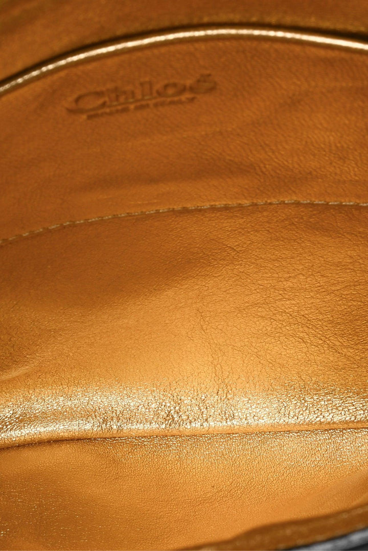 Chloe Vintage Rhinestone Bow Leather Shoulder Bag