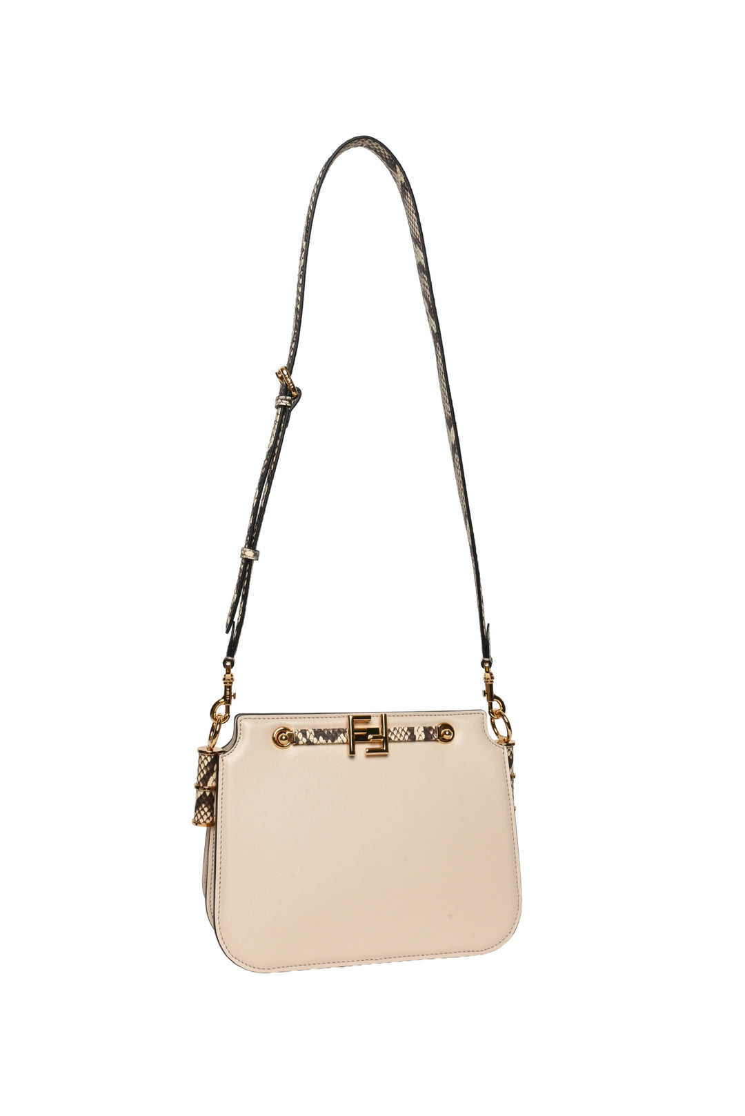 Fendi Python Trimmed Touch Shoulder Bag