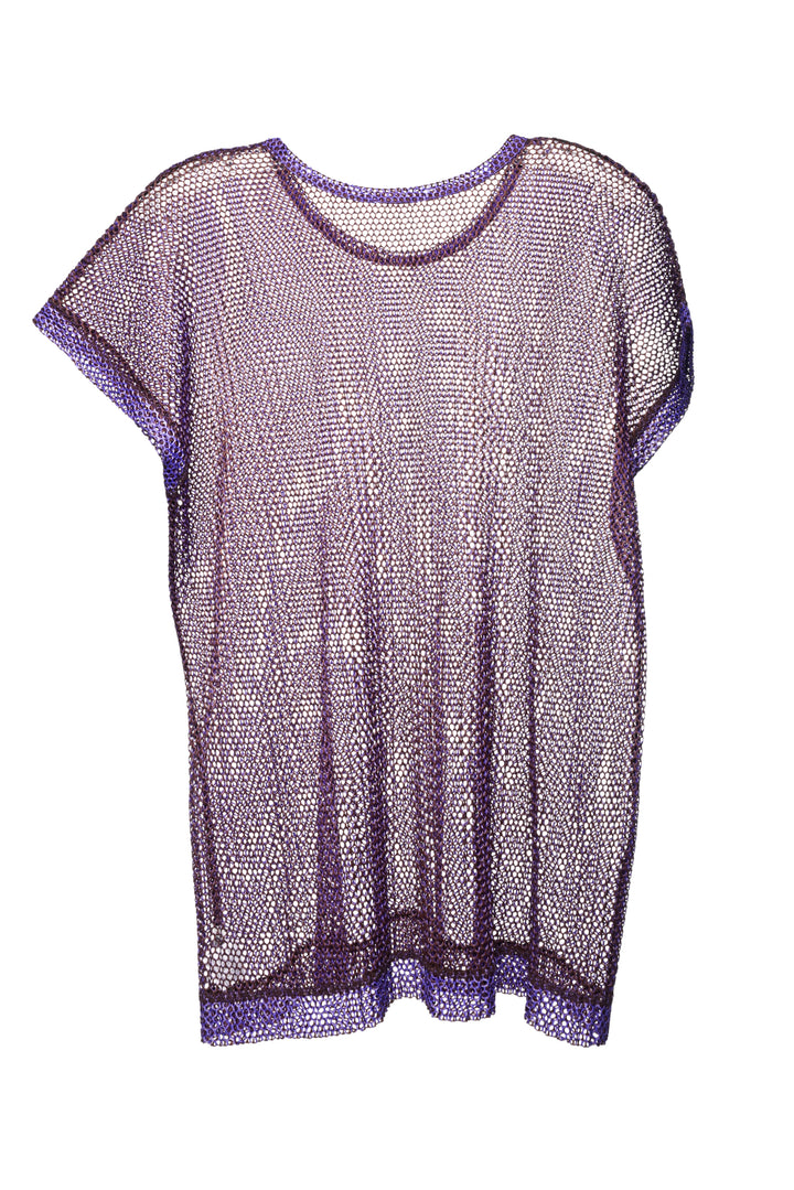 Issey Miyake Size 2 Loose Knit Short Sleeve Tops