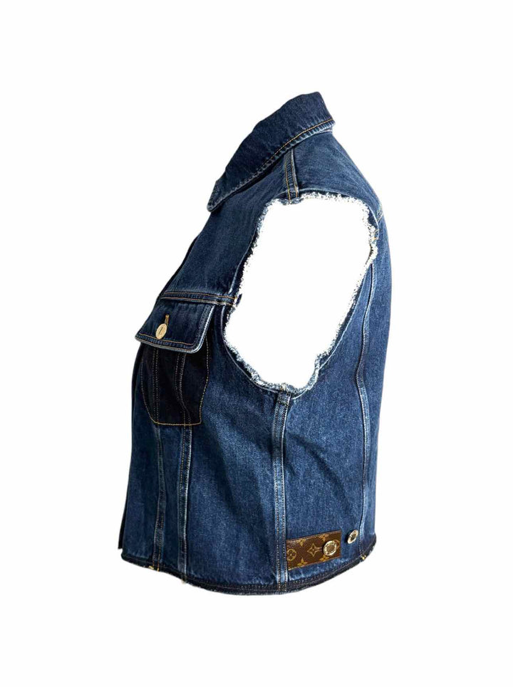 Louis Vuitton Size 36 Distressed Denim Vest