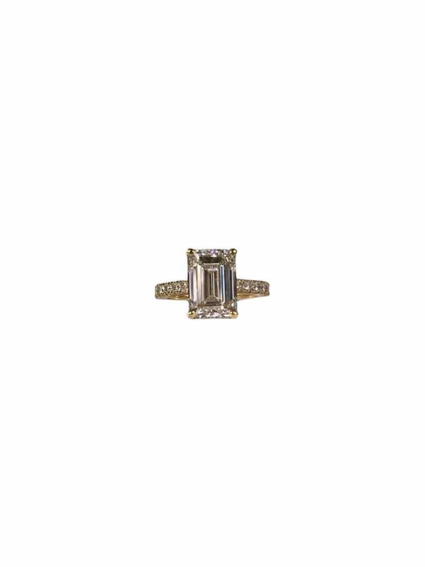 Emerald Cut Lab Diamond Size 6.5 Ring