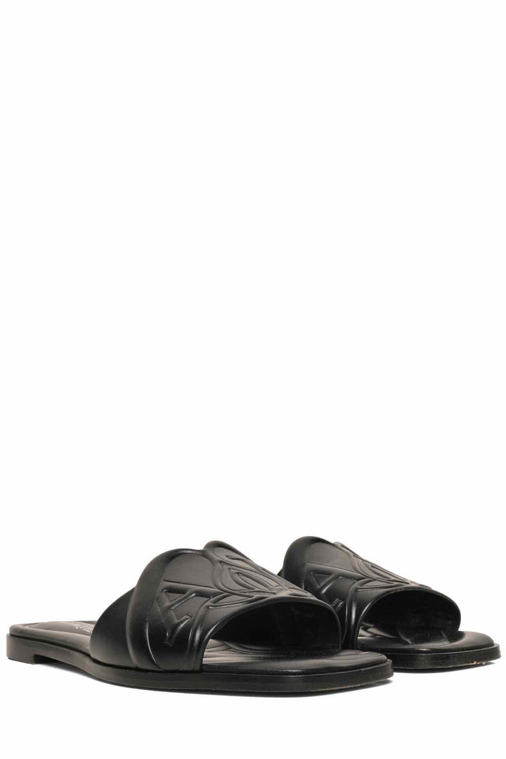 Alexander Mcqueen Size 36.5 Seal Leather Slide Sandals