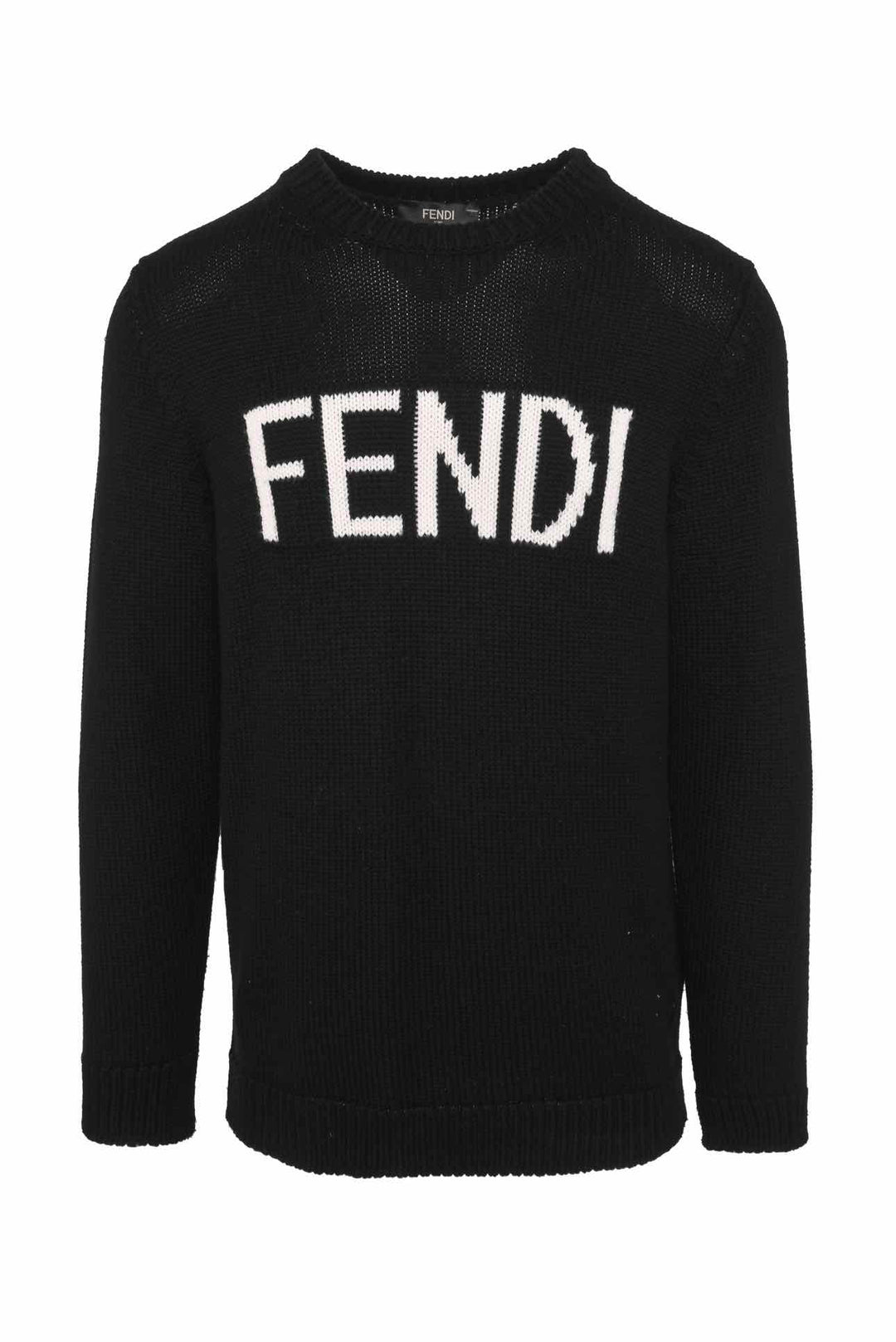 Fendi Size 44 Men's Logo Intarsia Wool Sweater