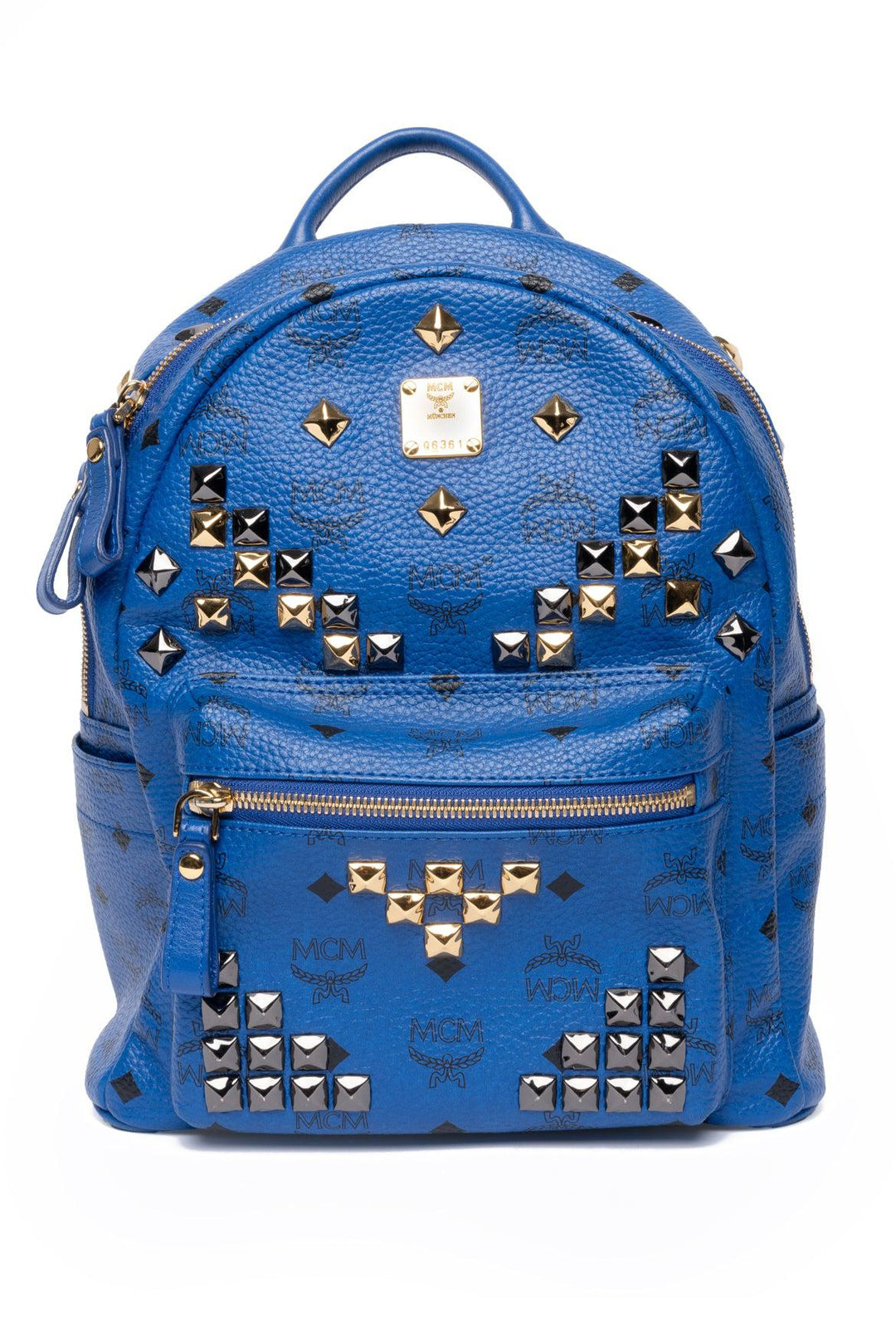 MCM Visetos Studded Stark Small Backpack