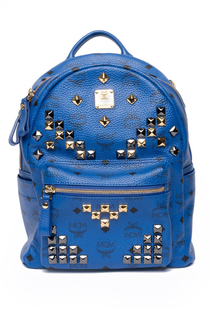 MCM Visetos Studded Stark Small Backpack