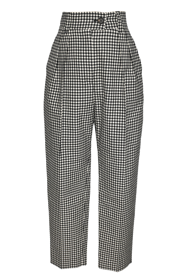 Miu Miu Size 6 2019 Wool Houndstooth Pleated Pants