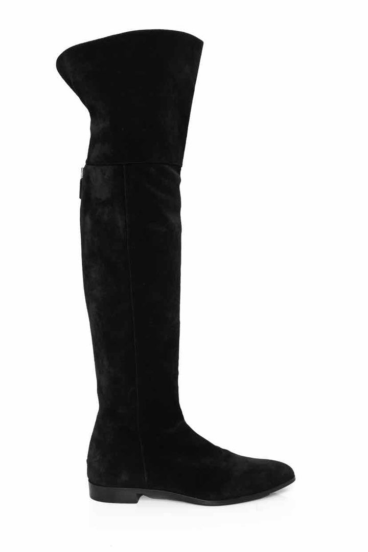 Prada Size 39.5 Over The Knee Suede Boots